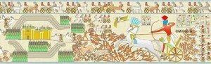 Kádesi csata rekonstrukciós rajza a luxori Amon-Ré templom pülonja alapján 