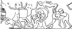 Tell el-Amarna, birkózók Meriré sírjában. (forrás)