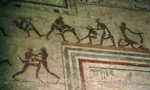 Beni Haszan, Amenemhat sírja (BH2): birkózók. (forrás)